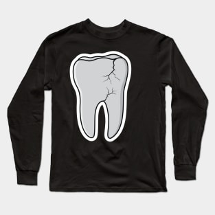 Damaged Tooth Sticker vector illustration. Healthcare and medical objects icon design concept. Dentist tooth object sticker logo design. Long Sleeve T-Shirt